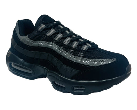 Men's Air Cushioned Sports Trainers – Black/Dark Grey
