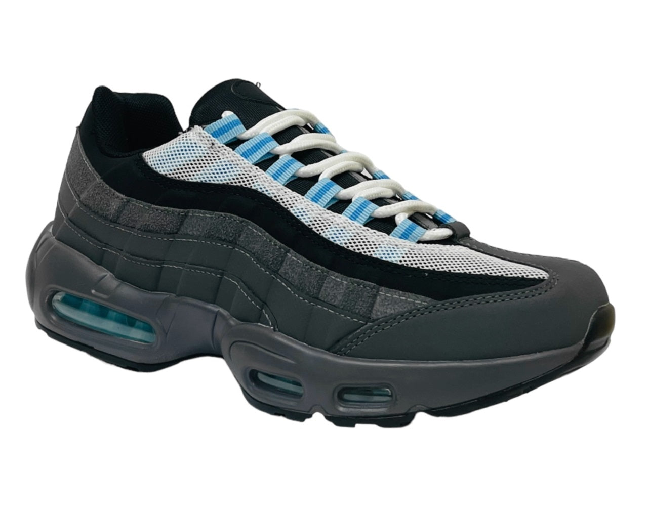 Men's Air Cushioned Sports Trainers – Gray/Black/Blue