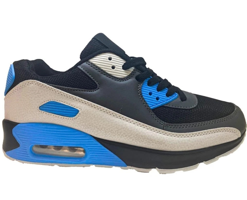 Men's Shock Absorbing Trainers – Blue/Grey/Black