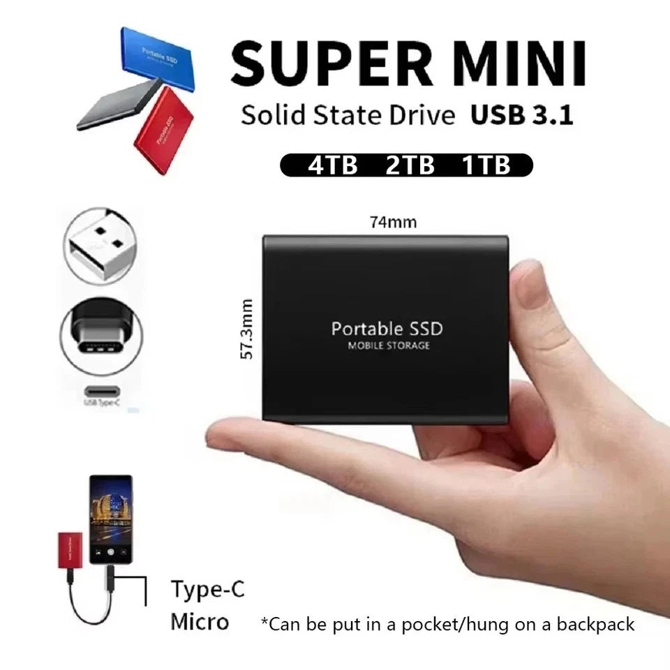 1/2/4/16TB External Hard Drive Disk Memory Storage USB 3.0 HDD for PC Laptop Phones