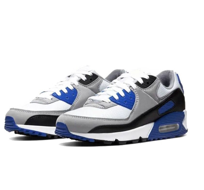Men's Shock Absorbing Trainers – White/Black/Blue