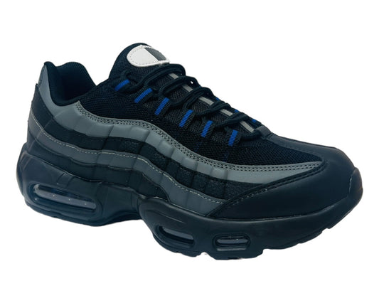 Men's Air Cushioned Sports Trainers – Black/Grey/Blue