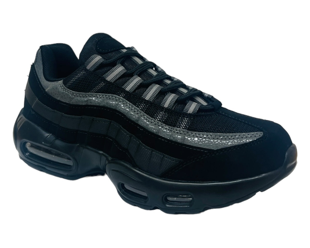 Men's Air Cushioned Sports Trainers – Black/Dark Grey