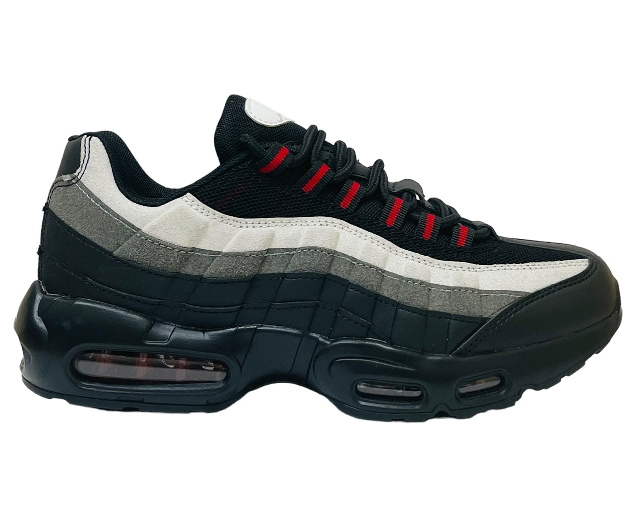 Men's Air Cushioned Sports Trainers – Black/Beige