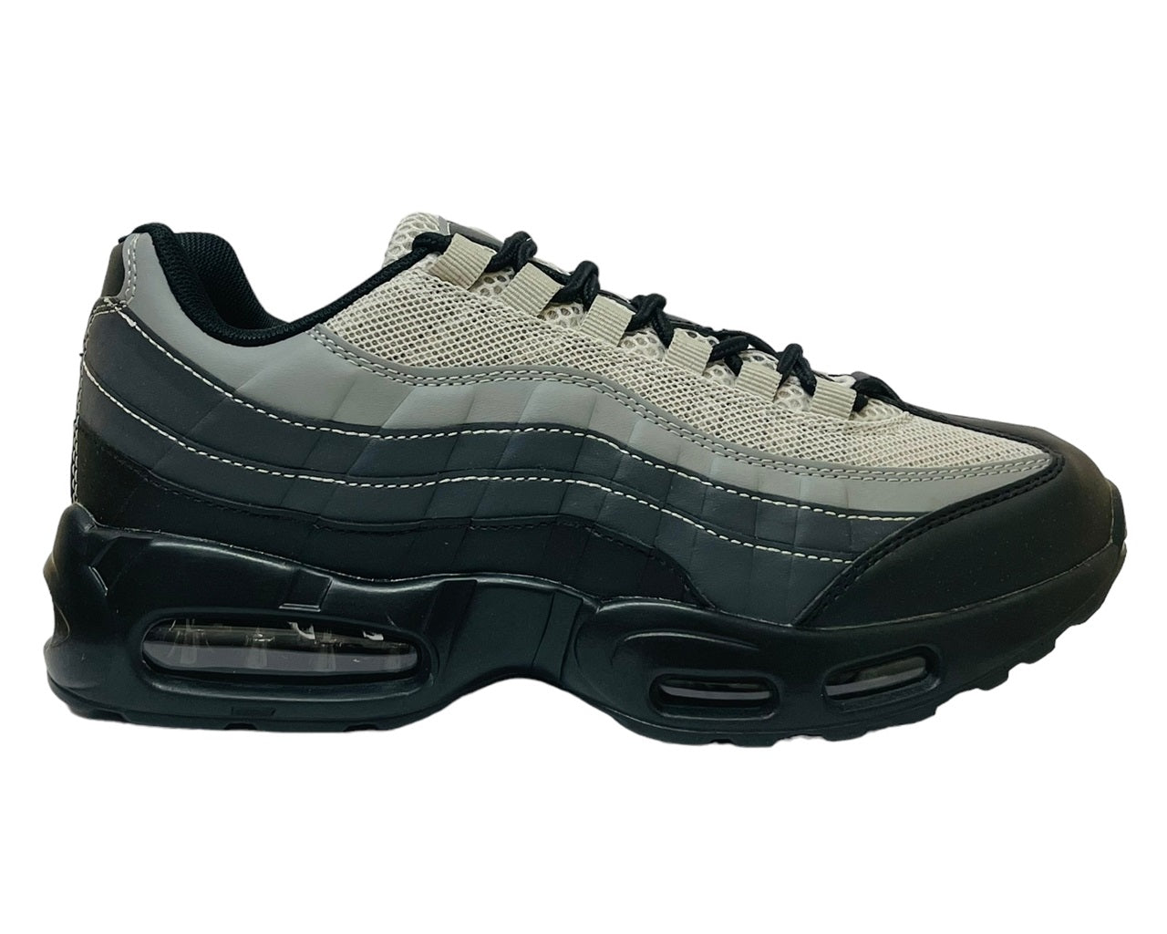 Men's Air Cushioned Sports Trainers – Black/Grey
