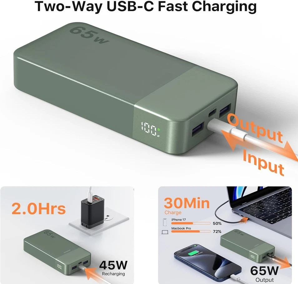 NOBIS Power Bank 20000mah 45W/65W/90W/187W Super Fast Charge ultra slim