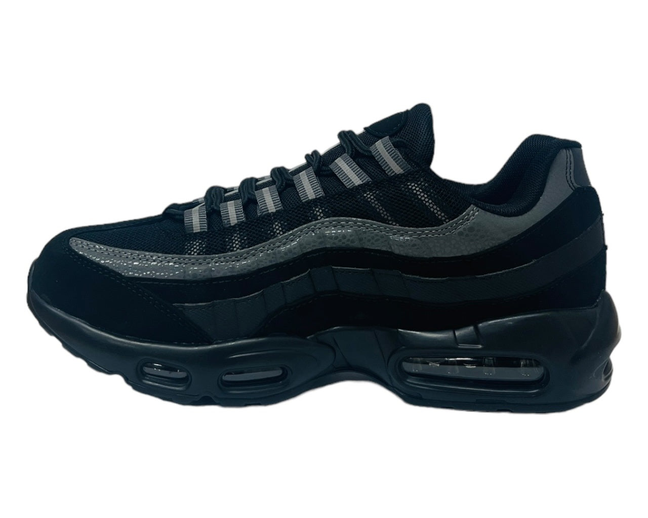 Men's Air Cushioned Sports Trainers – Black/Dark Grey