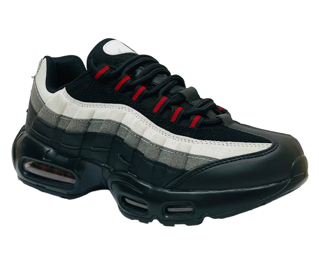 Men's Air Cushioned Sports Trainers – Black/Beige