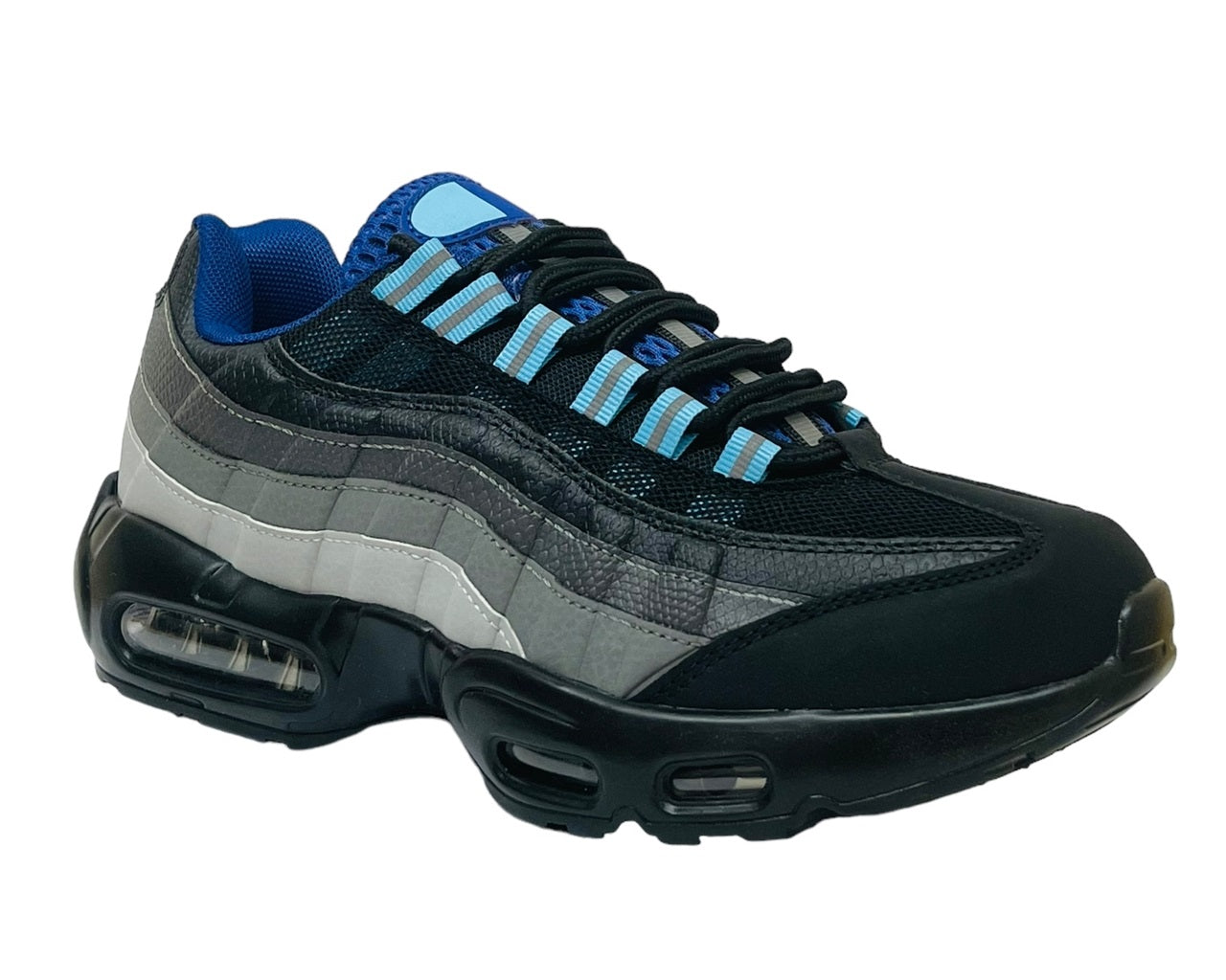 Men's Air Cushioned Sports Trainers – Black/Sky