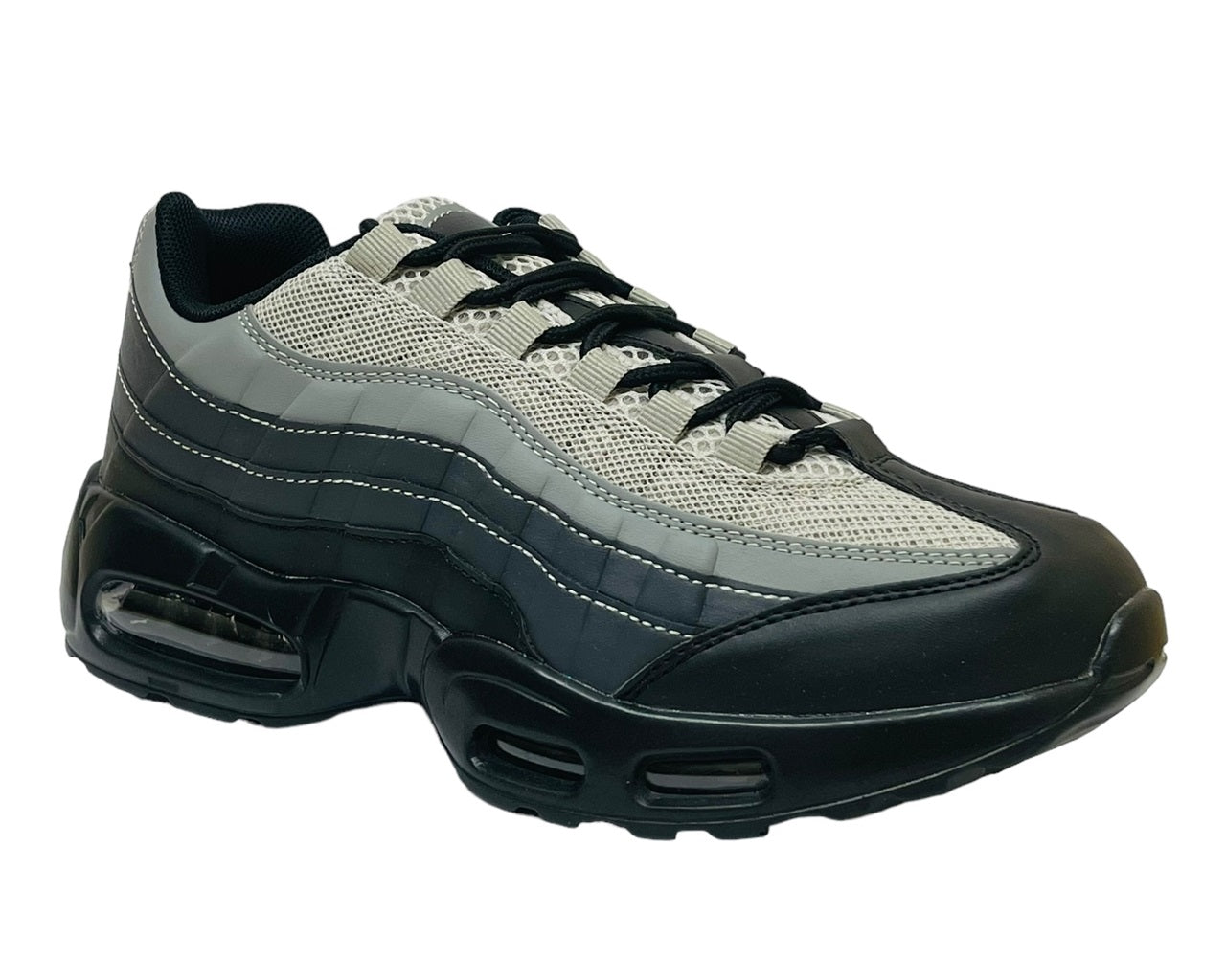 Men's Air Cushioned Sports Trainers – Black/Grey