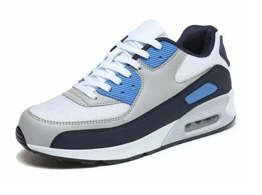 Men's Shock Absorbing Trainers – White/Black/Blue