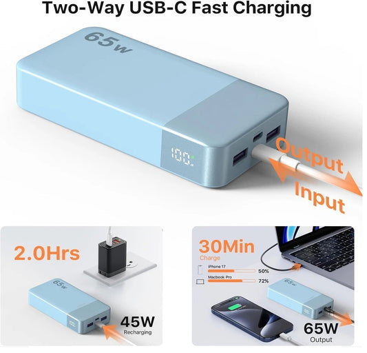 NOBIS Power Bank 20000mah 45W/65W/90W/187W Super Fast Charge ultra slim