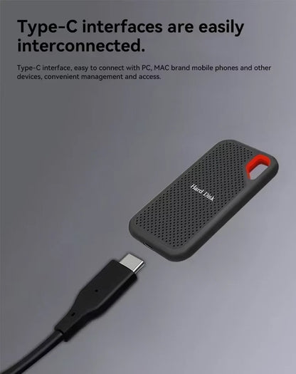 Portable SSD Drive 1TB High Speed Hard Drive 1/2/4/8/16TB-128TB External Hard Disk