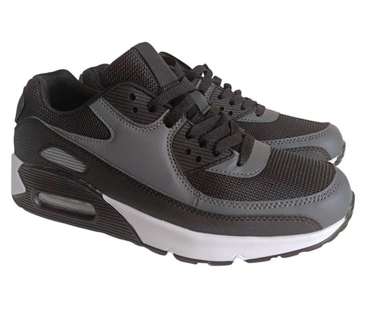 Men's Shock Absorbing Trainers – Black/Grey/White